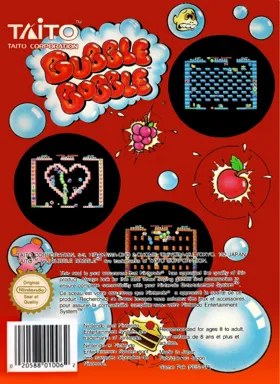 Bubble Bobble (USA) (Virtual Console) box cover back